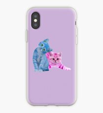 Pink, Baby Blue,Kittens iPhone Case