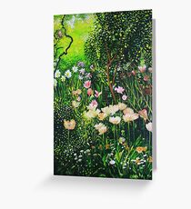 Spring Tulip Flowers in Cottage Garden Greeting Card