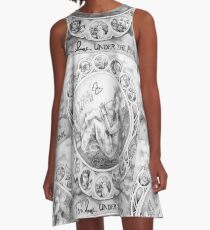 Unter dem Rosa (Tori Amos Fankunst) A-Linien Kleid