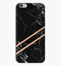 Black Marble & Rose Gold iPhone Case