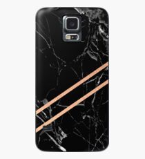 Schwarzer Marmor und Roségold Hülle & Klebefolie für Samsung Galaxy