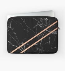 Schwarzer Marmor und Roségold Laptoptasche