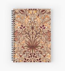 William Morris Hyacinth, Brown and Beige Spiral Notebook