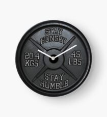 Stay Hungry, Stay Humble - Barbell Plate Clock