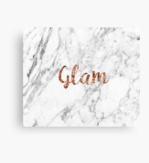 Rose gold marble glam Canvas Print