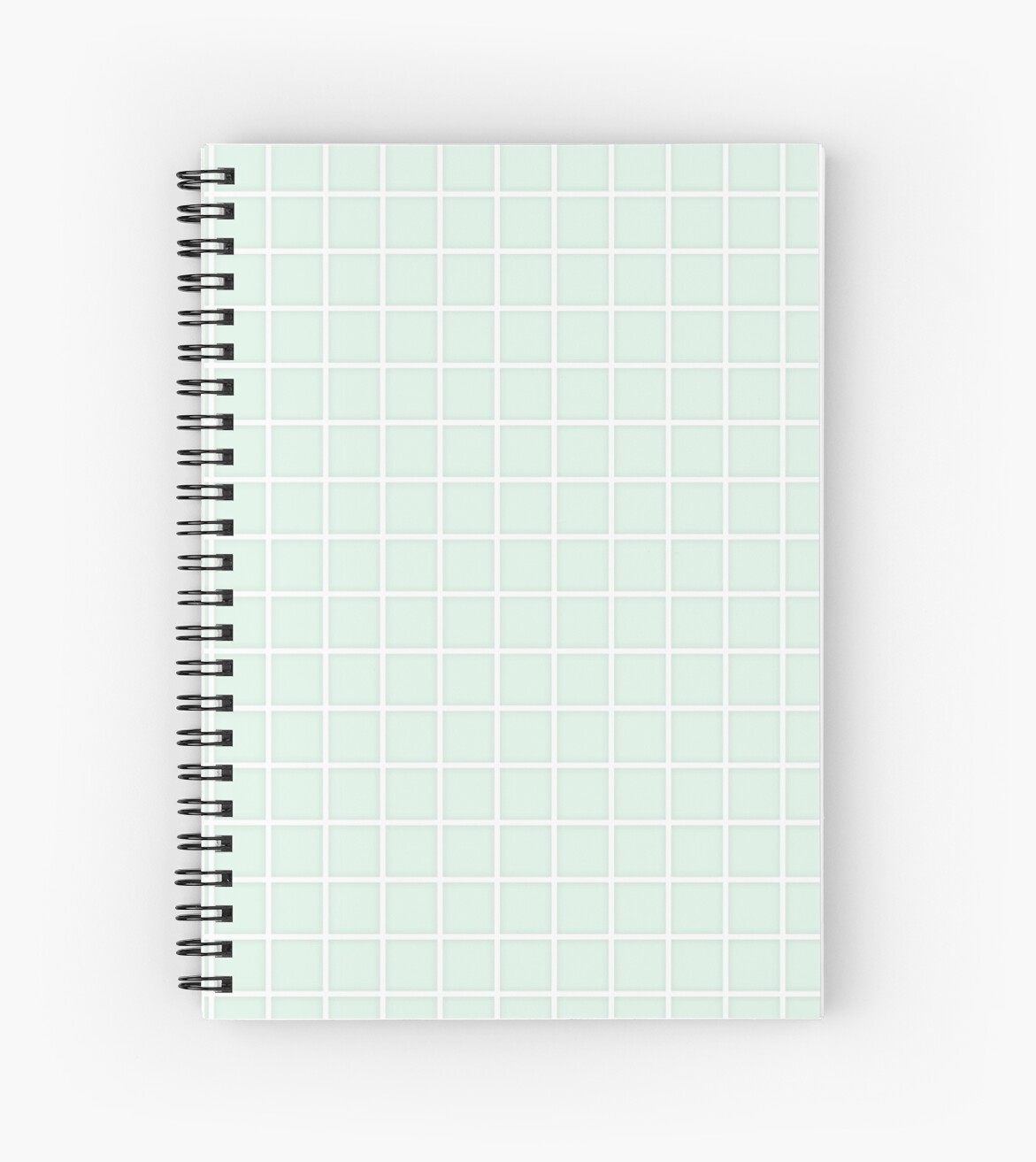 "Tumblr Aesthetic Pastel Light Green Grid" Spiral Notebook by