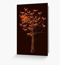 Blazing Fox Baum Grußkarte
