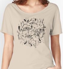 Fine Finches (linework) Women's Relaxed Fit T-Shirt