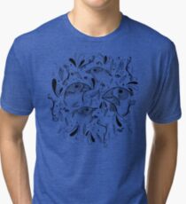 Fine Finches (linework) Tri-blend T-Shirt