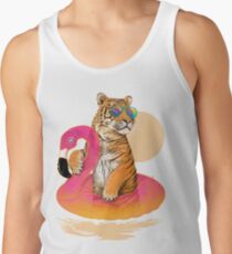 Chillin, Flamingo-Tiger Tanktop für Männer