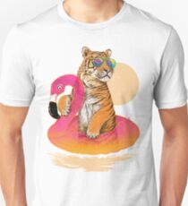 Chillin, Flamingo Tiger Unisex T-Shirt