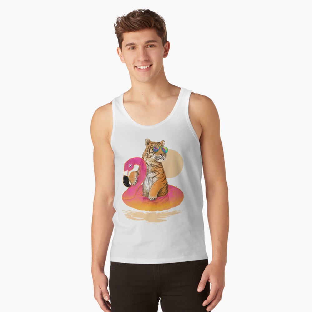 Chillin, Flamingo Tiger Tank Top