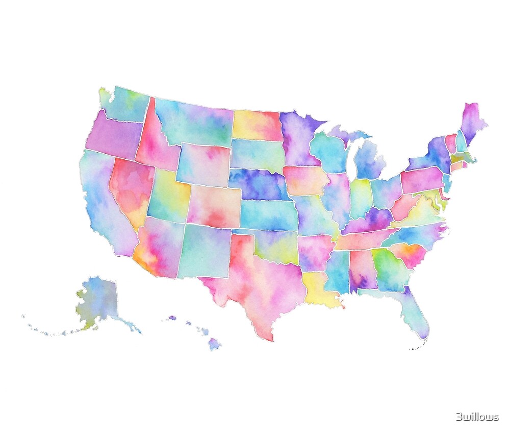 “Watercolor USA” by 3willows | Redbubble