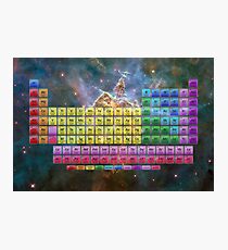 118 Element Color Periodic Table - Stars and Nebula Photographic Print