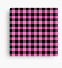 Hellrosa und schwarzer Holzfäller Buffalo Plaid Stoff Leinwanddruck