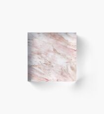 Pink marble - rose gold accents Acrylic Block