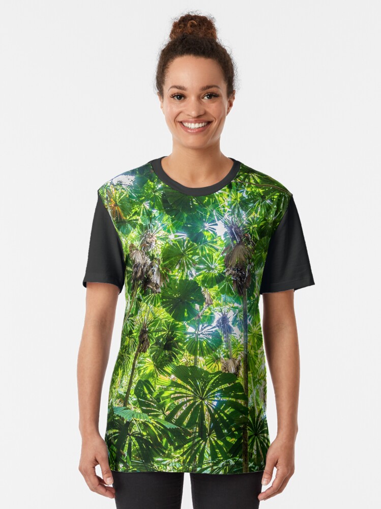 Alternate view of Fan palm forest Graphic T-Shirt
