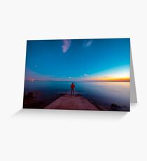 Sunset at the sea, Trieste Greeting Card