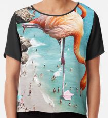 Flamingos am Strand #redbubble #decor Chiffontop