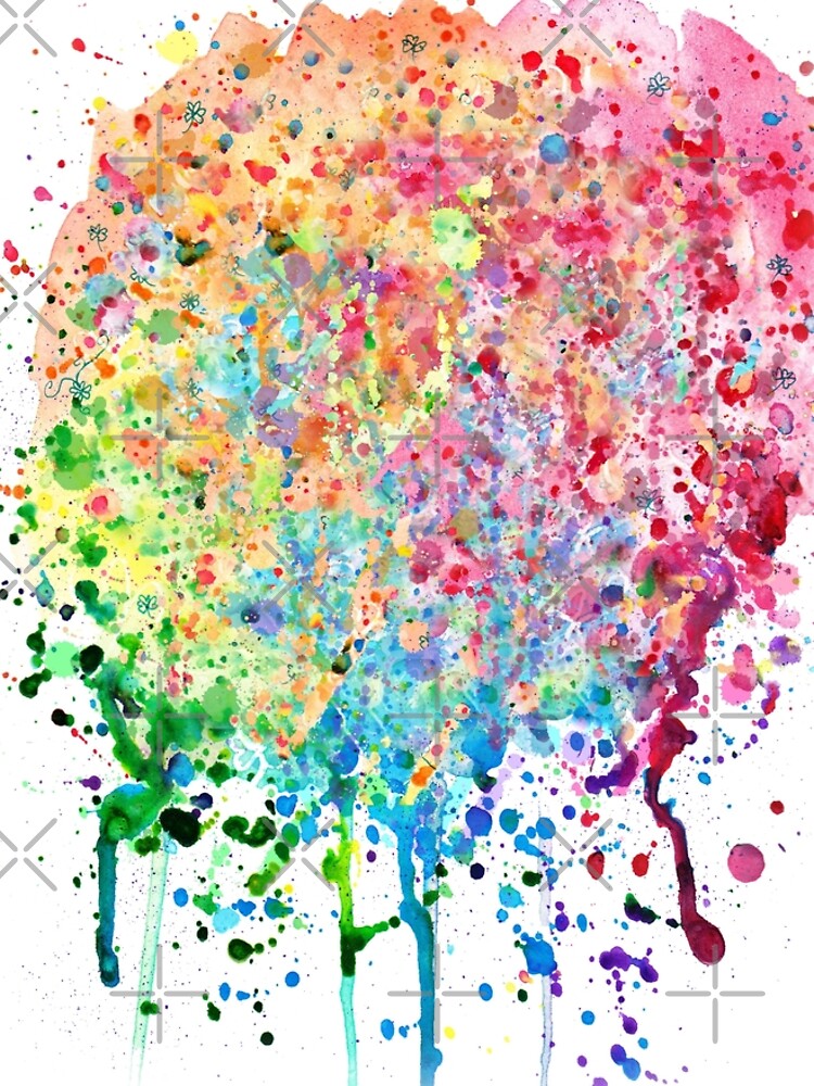 Rainbow Paint Splatter Drip by SaradaBoru