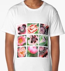 Spring / summer flowers - Poppy flowers, peonies / Collage Long T-Shirt
