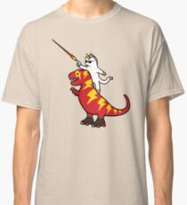 Unicorn Cat Riding Lightning T-Rex Classic T-Shirt