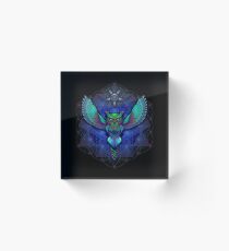 Sacred Geometry Owl Acrylic Block