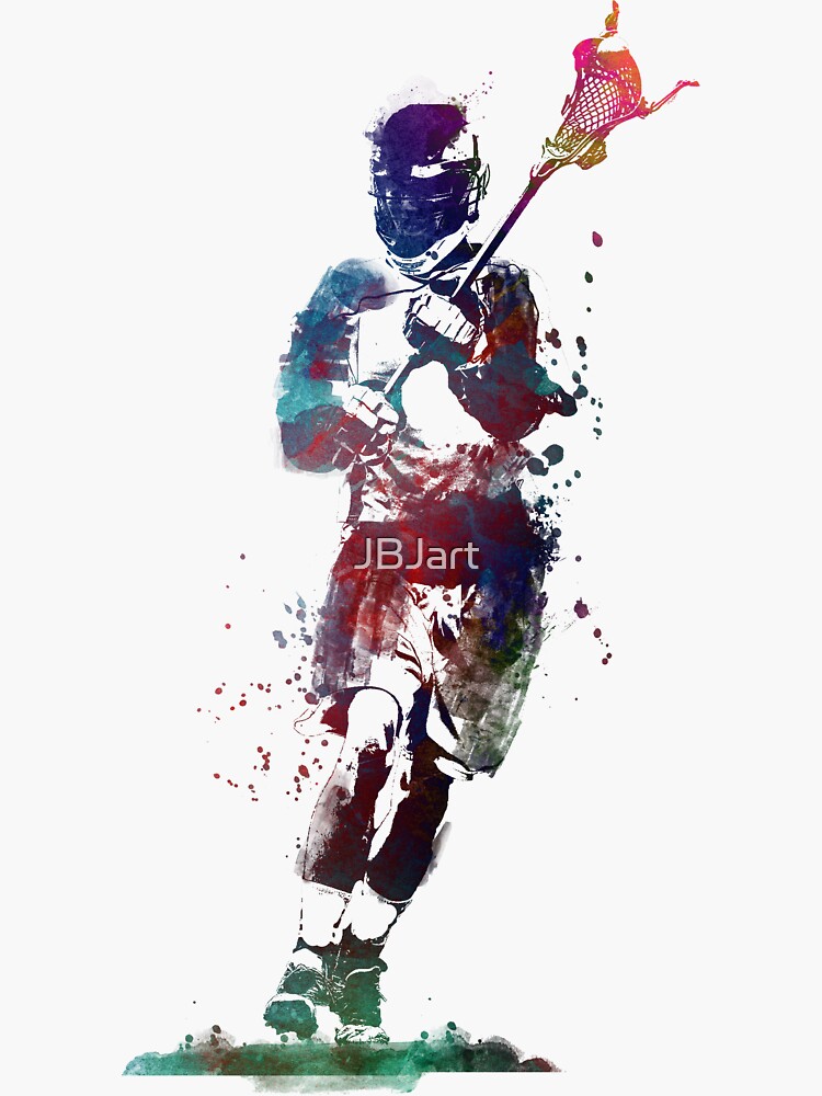 "Lacrosse player art 2 sport lacrosse" Sticker by JBJart Redbubble