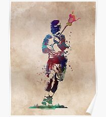 Lacrosse player art 2 #sport #lacrosse Poster