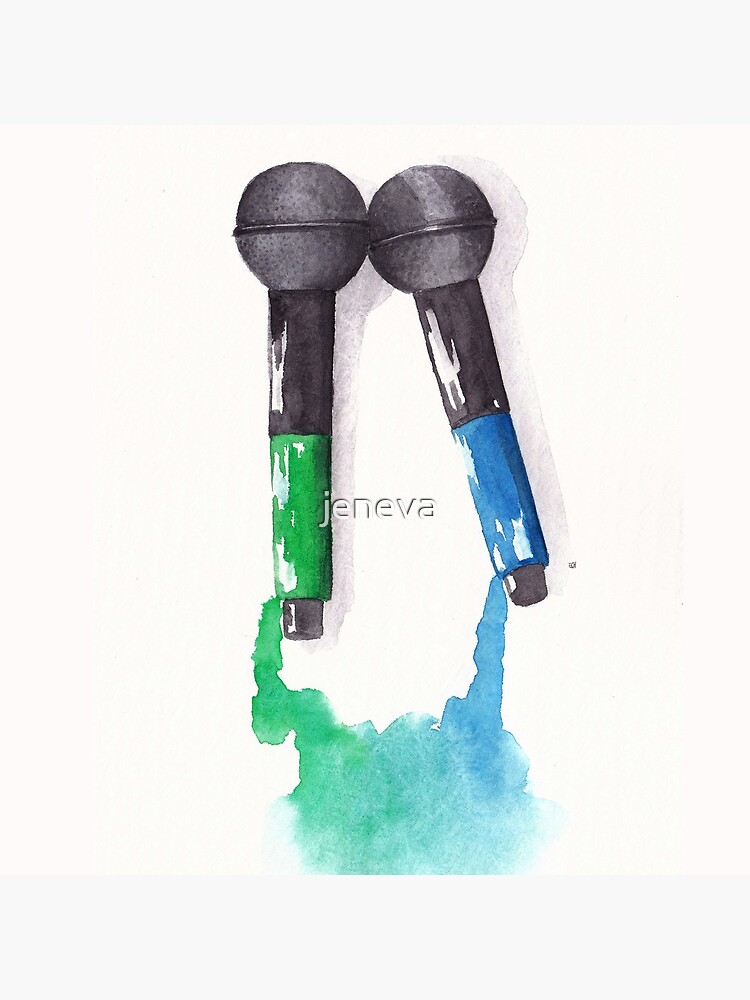 Larrying Mics (Green and Blue) by jeneva