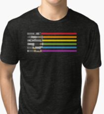 Lightsaber Rainbow Tri-blend T-Shirt