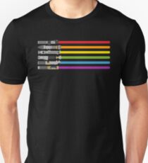 Camiseta unisex Lightsaber Rainbow