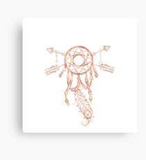 Mandala Rose Gold Pink Dreamcatcher Canvas Print