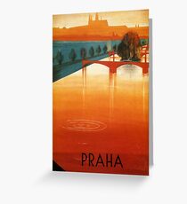 Vintage poster Prague Greeting Card