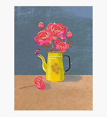 Yellow kettle filled with love Photographic Print