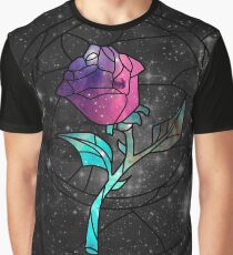 Stained Glass Rose Galaxy Graphic T-Shirt