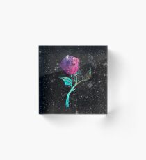 Stained Glass Rose Galaxy Acrylic Block