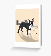 Attack of the Colossal Boston Terrier!!! Greeting Card