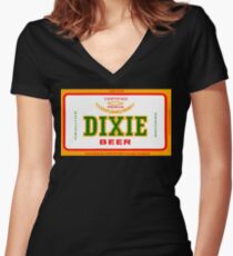 DIXIE BEER OF NEW ORLEANS Fitted V-Neck T-Shirt