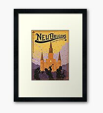 New Orleans The Big Easy Vintage Travel Poster Framed Print