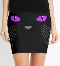 Cat face-Black cat Mini Skirt