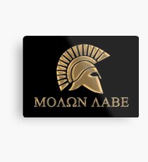 Molon labe-Spartan Warrior Metal Print