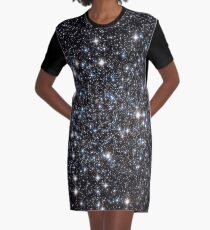 Glitter Galaxy Graphic T-Shirt Dress