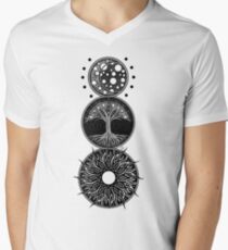 EP. Mond / Leben / Sonne T-Shirt mit V-Ausschnitt für Männer