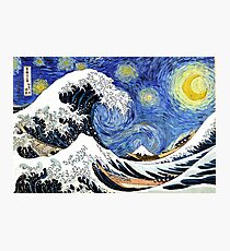 Iconic Starry Night Wave of Kanagawa Photographic Print