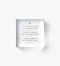 Scottish vows, wedding vows Acrylic Block
