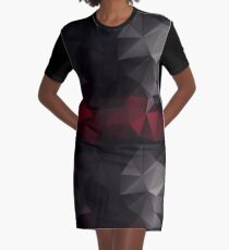 Abstract background of triangles polygon wallpaper in black red colors Graphic T-Shirt Dress