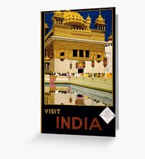 Vintage India Travel Poster Advert Greeting Card