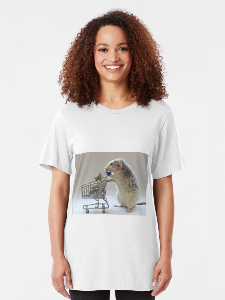 Alternate view of Walking the cat :) Slim Fit T-Shirt