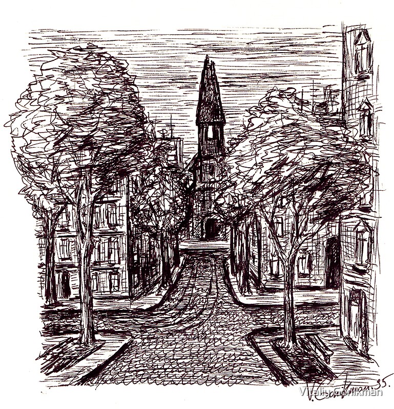 " Old Odessa City pen ink drawing" by Vitaliy Gonikman Redbubble